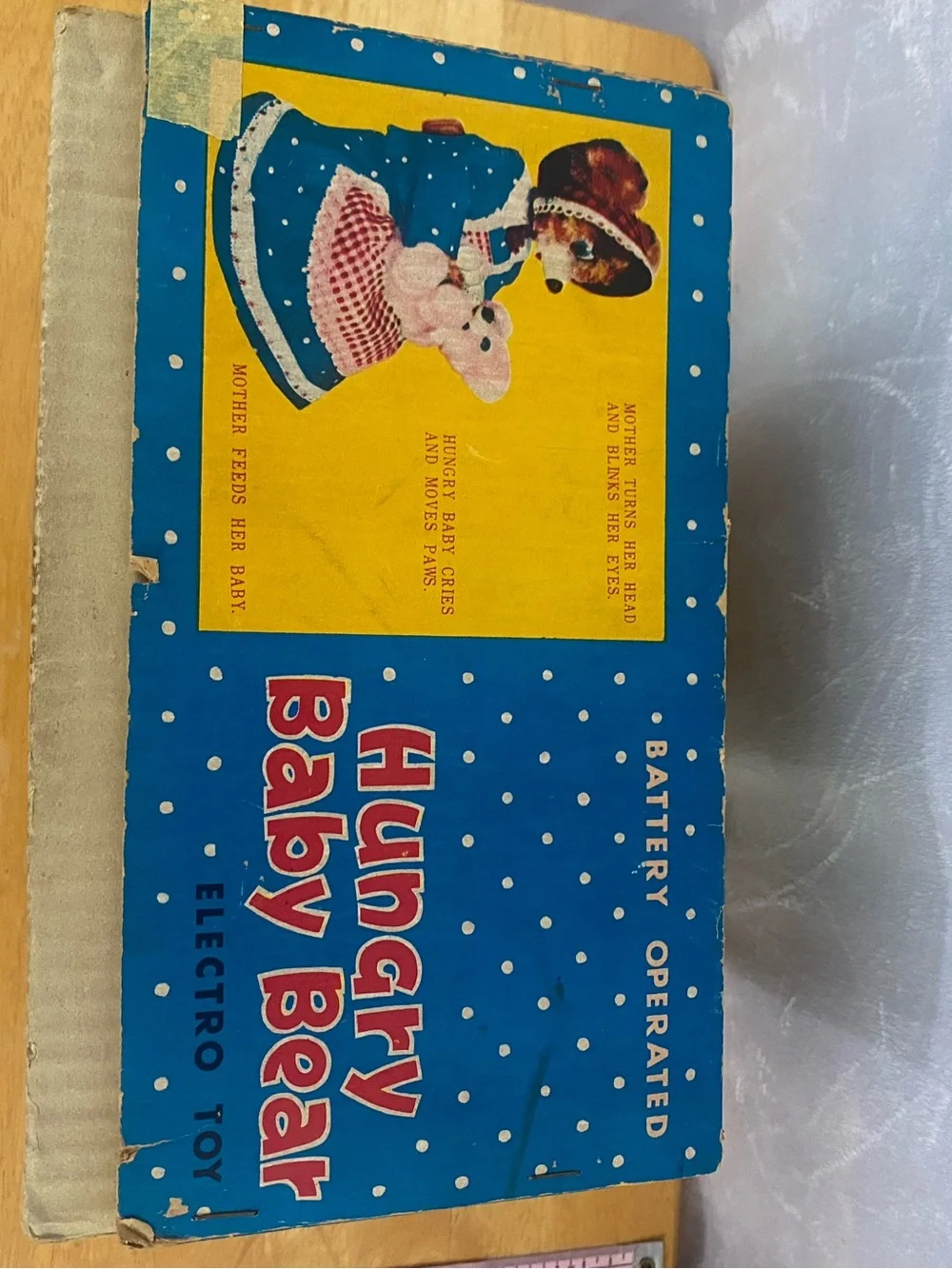 Vintage 1950s/60s Yonezawa Hungry Baby Bear Toy with Box